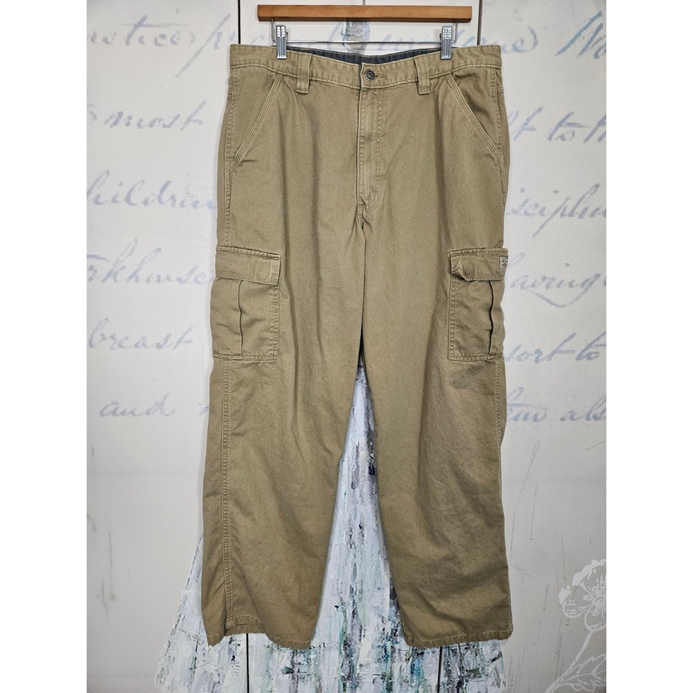 Wrangler‎ Cargo Pants 36x34 Khaki Tan Relaxed Fit Utility Workwear 70LEWGR